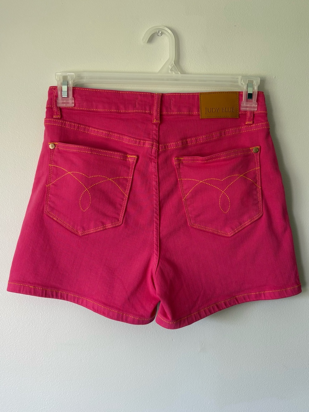 Judy Blue Hot Pink High Waist Shorts Medium Denim Garment Dyed Magenta Summer - Picture 2 of 14
